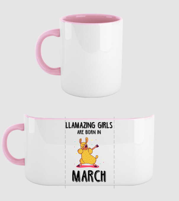 llamazing girls are born in march black model roz deschis pe tricou