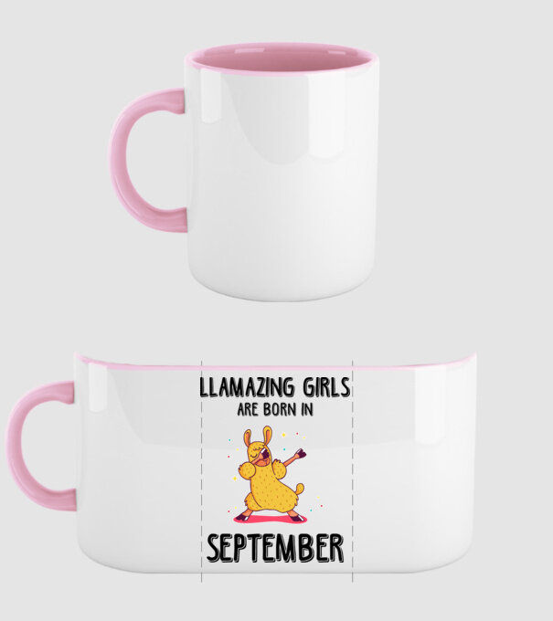 Llamazing girls are born in september black model roz deschis pe tricou