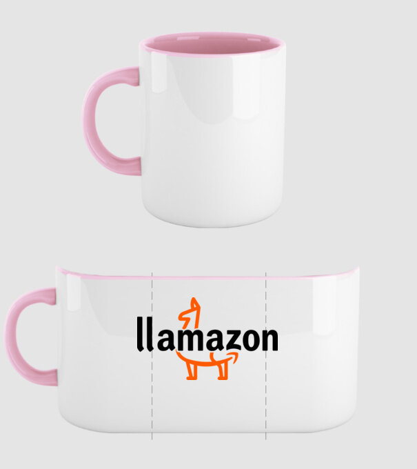 Llamazon model roz deschis pe tricou