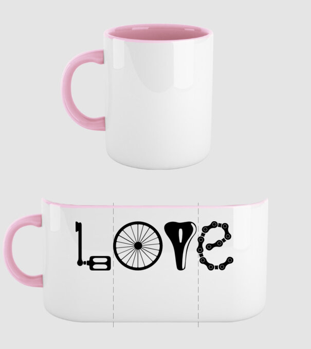 love bicicletă model roz deschis pe tricou