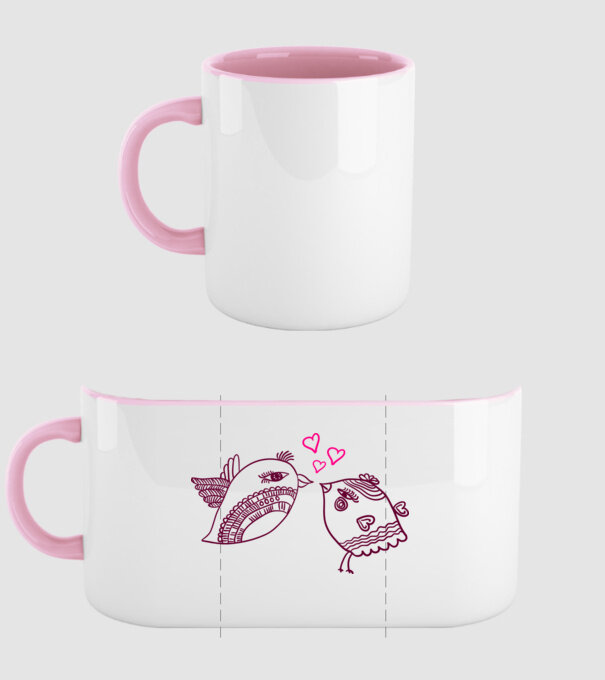 lovebirds model roz deschis pe tricou