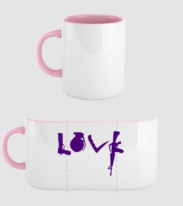 Lovegun model roz deschis pe tricou