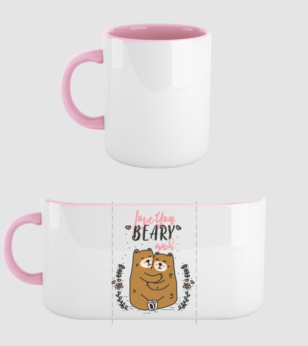 LoveU BEARY much model roz deschis pe tricou