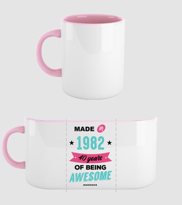 MADE in 1982 model roz deschis pe tricou