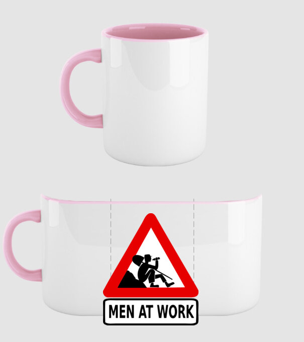 men at work model roz deschis pe tricou