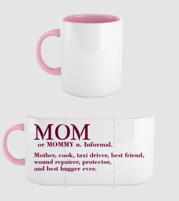 Mom definition model roz deschis pe tricou