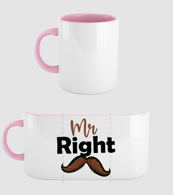 Mr right model roz deschis pe tricou