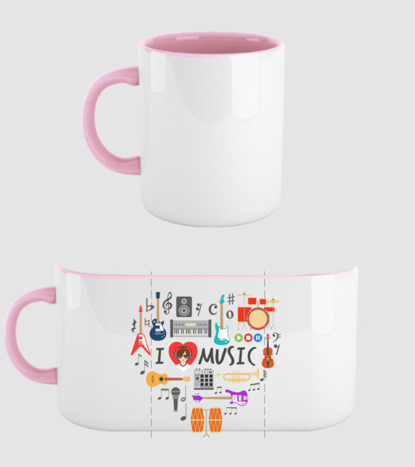 music heart model roz deschis pe tricou
