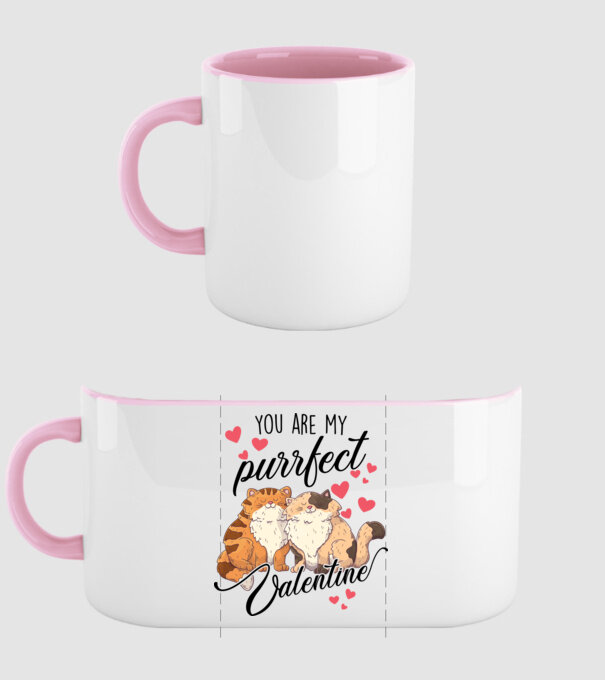 My purrfect valentine model roz deschis pe tricou