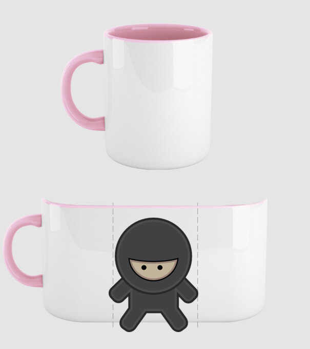 ninja model roz deschis pe tricou