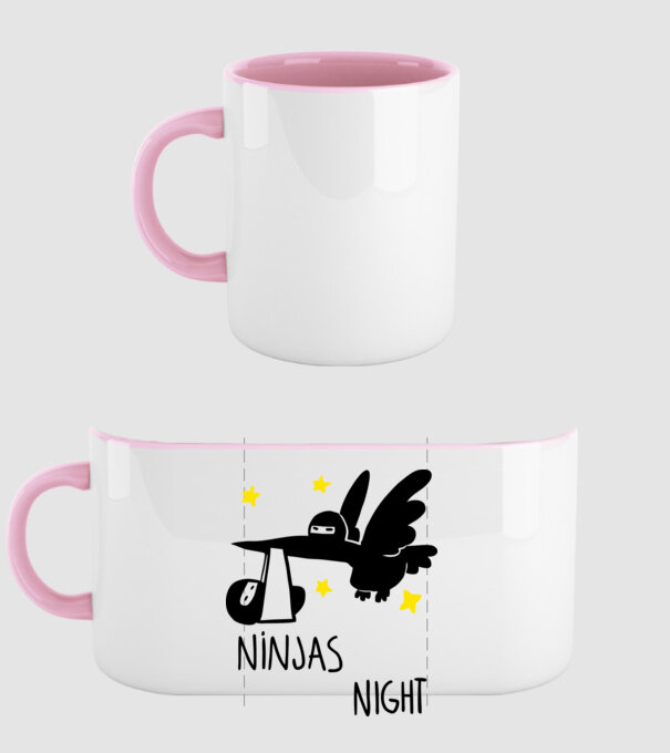 Ninja model roz deschis pe tricou