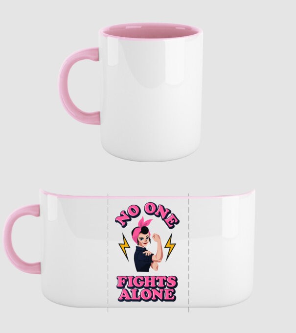 No one fights alone pinup model roz deschis pe tricou