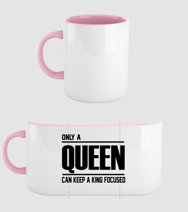 Only a Queen can keep a king in focused model roz deschis pe tricou