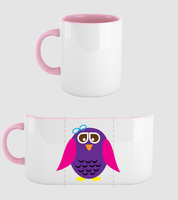 Owl model roz deschis pe tricou