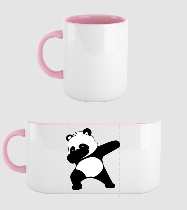 Panda DAB model roz deschis pe tricou