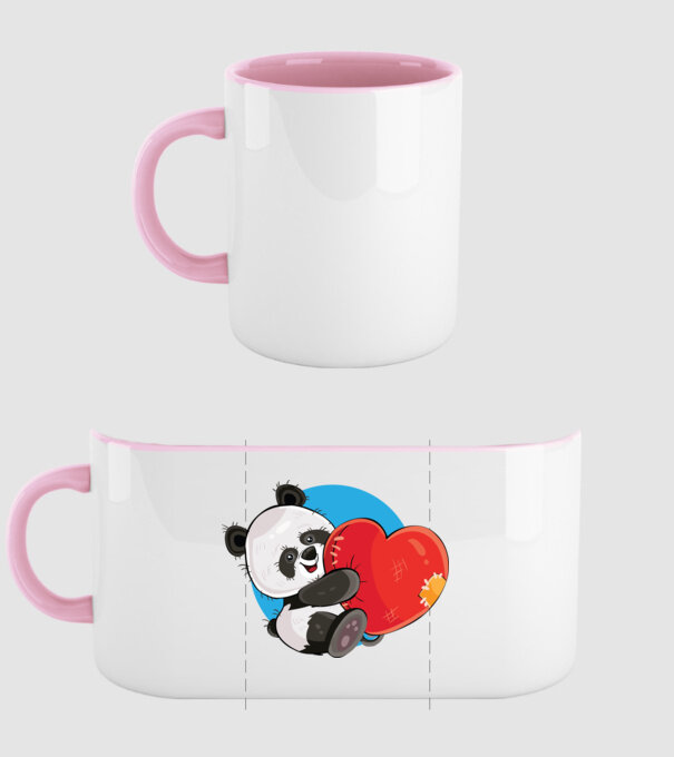 Dragoste panda model roz deschis pe tricou