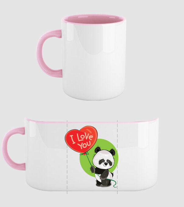 dragoste panda model roz deschis pe tricou