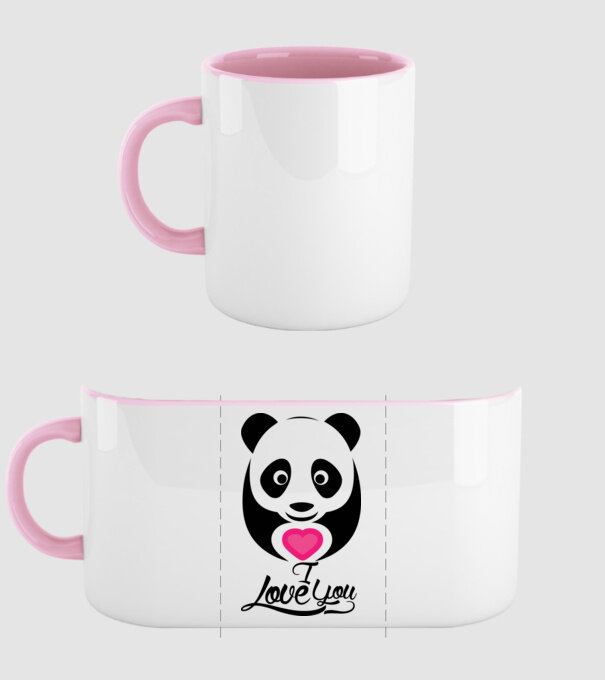 PandaHeart model roz deschis pe tricou