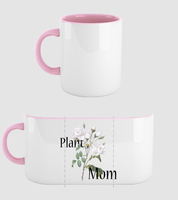 Plant mom model roz deschis pe tricou