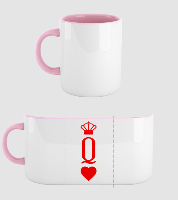 Playin gcards Queen of hearts model roz deschis pe tricou