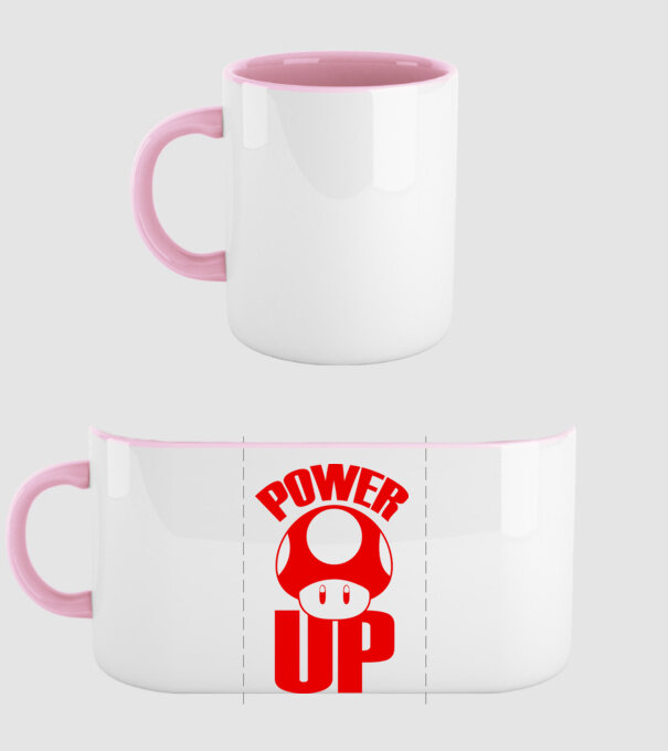 Power up model roz deschis pe tricou