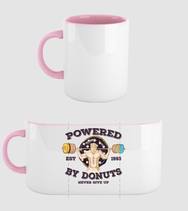 Powered by donuts model roz deschis pe tricou