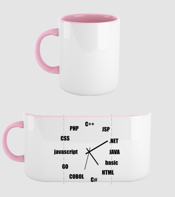 Programmer clock model roz deschis pe tricou
