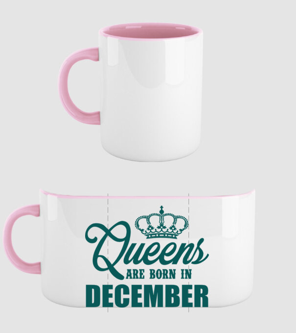 Queens are born in - December model roz deschis pe tricou