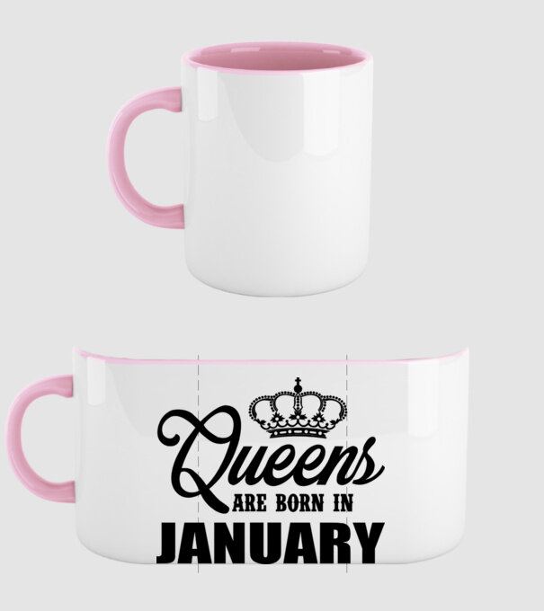 Queens are born in January model roz deschis pe tricou