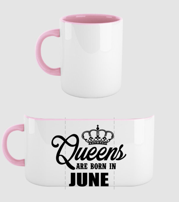 Queens are born in June model roz deschis pe tricou