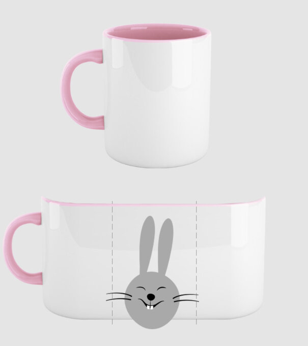 rabbit model roz deschis pe tricou