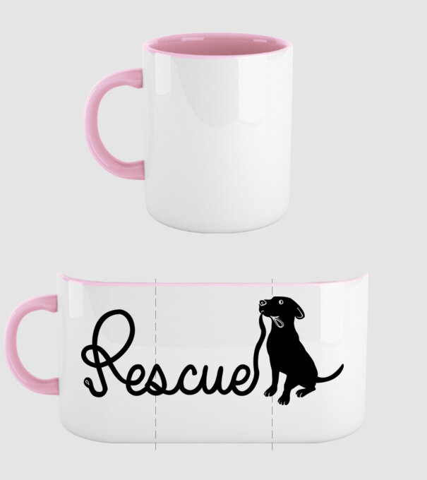Rescue dog model roz deschis pe tricou
