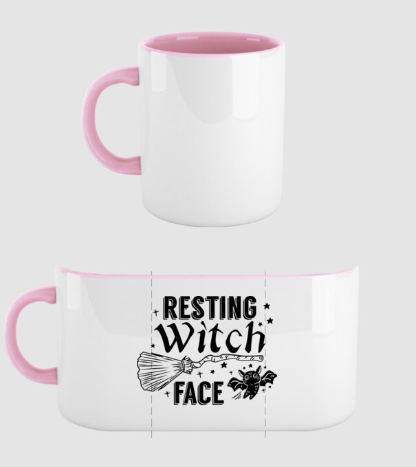 Resting Witch face model roz deschis pe tricou