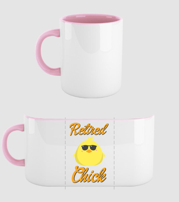 Retired chick model roz deschis pe tricou