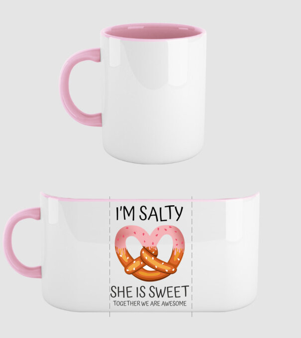 'I''m Salty She is sweet' model roz deschis pe tricou