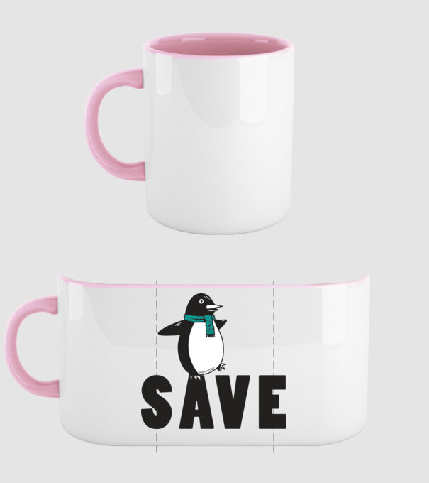 Save penguin model roz deschis pe tricou