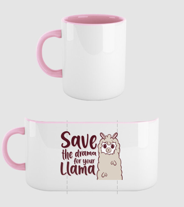 Save the drama from the llama model roz deschis pe tricou