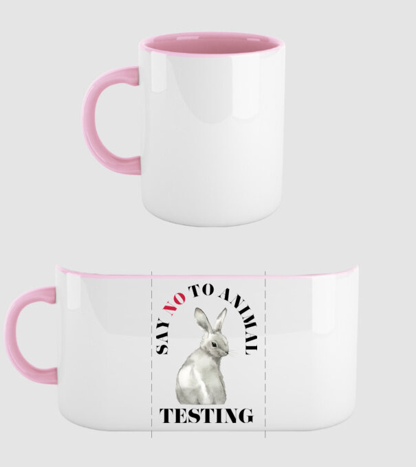 Say NO to animal testing model roz deschis pe tricou