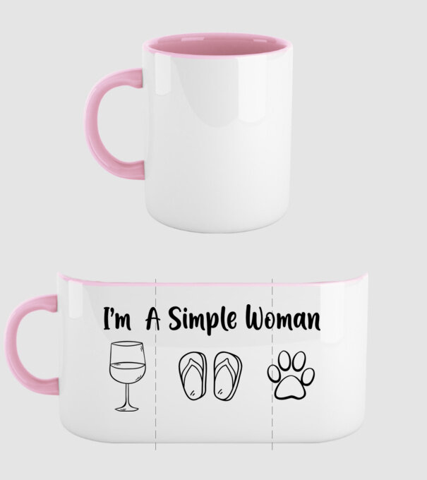 Simple doggy woman model roz deschis pe tricou