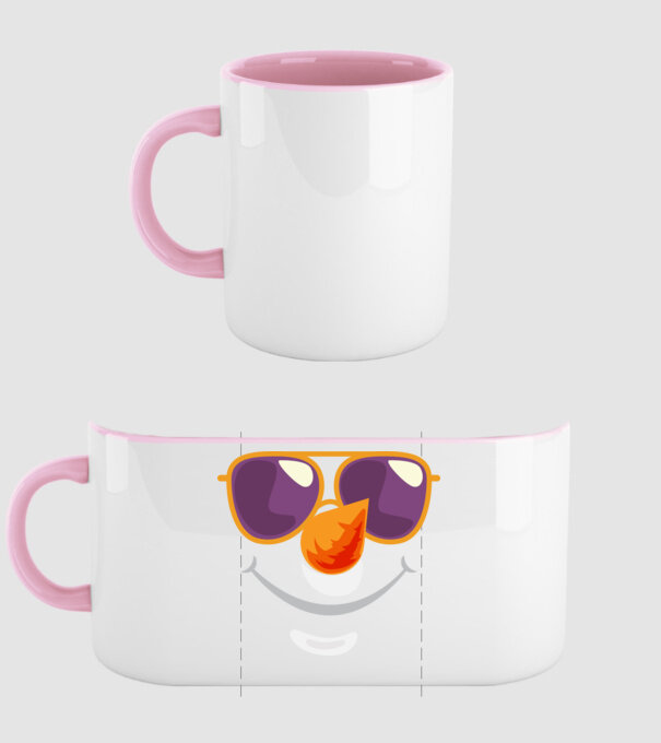 Snowman face model roz deschis pe tricou