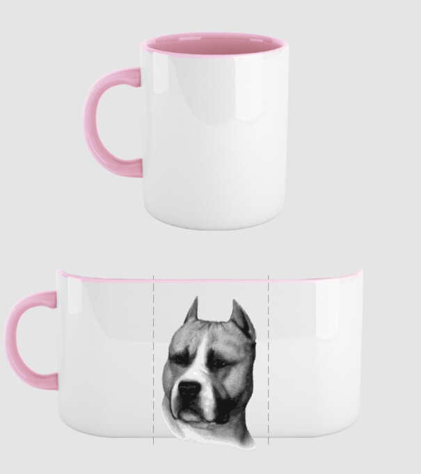 Staffordshire Terrier model roz deschis pe tricou