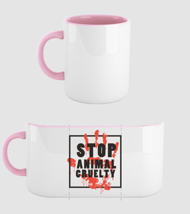 Stop animal cruelty model roz deschis pe tricou