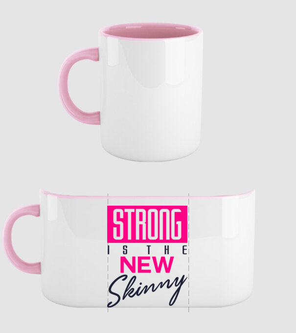 Strong is the new skinny model roz deschis pe tricou