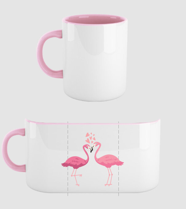 FLAMINGO ÎNDRĂGOSTIȚI model roz deschis pe tricou