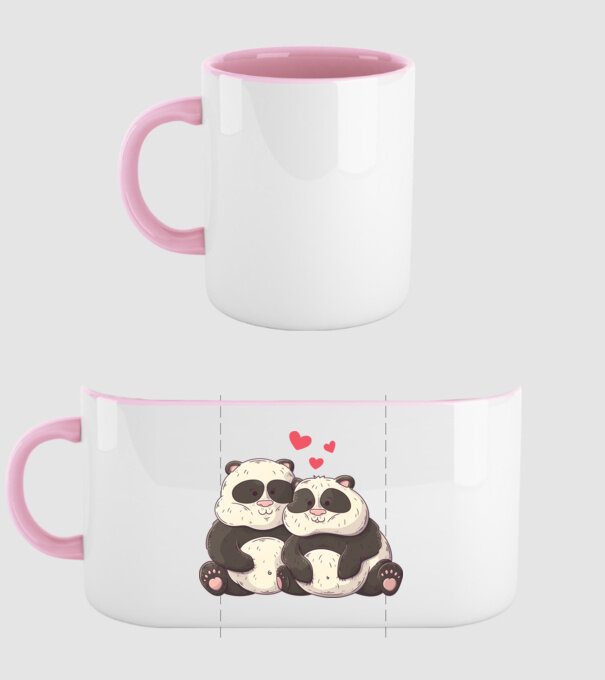 URȘI PANDA DOLOFANI ÎNDRĂGOSTIȚI model roz deschis pe tricou