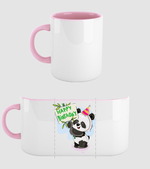 Zi de naștere panda model roz deschis pe tricou