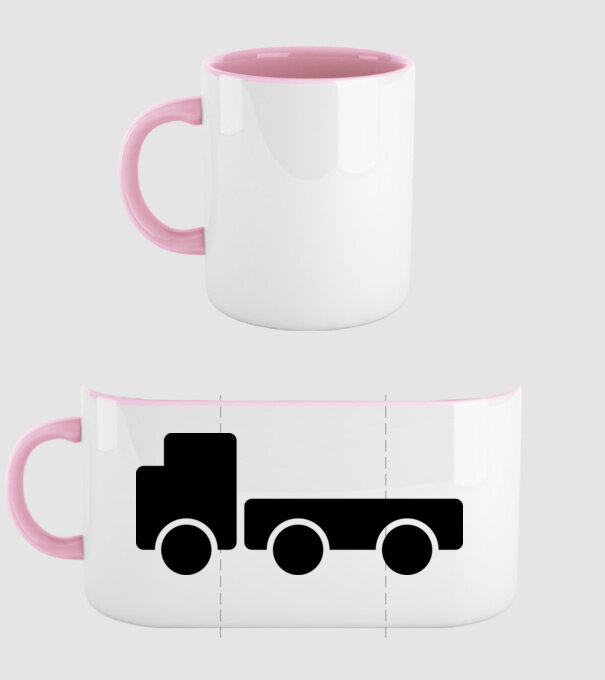 Camion model roz deschis pe tricou