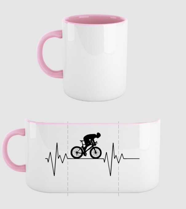 Biker Heartbeat model roz deschis pe tricou