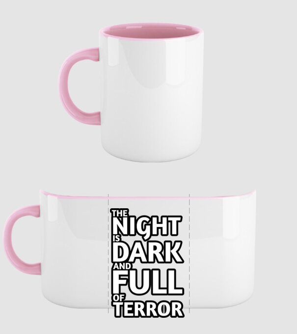 The night is dark and full of terror model roz deschis pe tricou