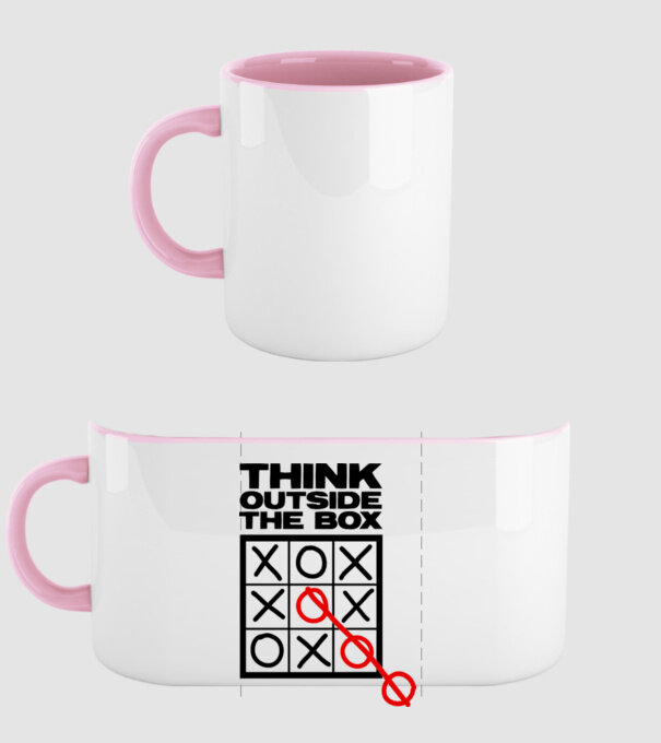 Think outside the box model roz deschis pe tricou